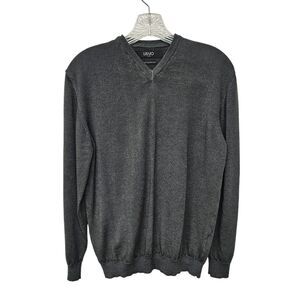 Mens Grey Merino Wool V Neck Sweater Business Casual Size M/L Read Description